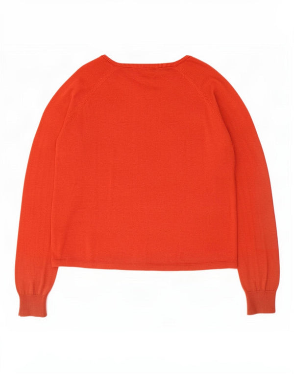 Marks & Spencer Womens Boat Neck Jumper Sweater UK 10 Small Red Viscose