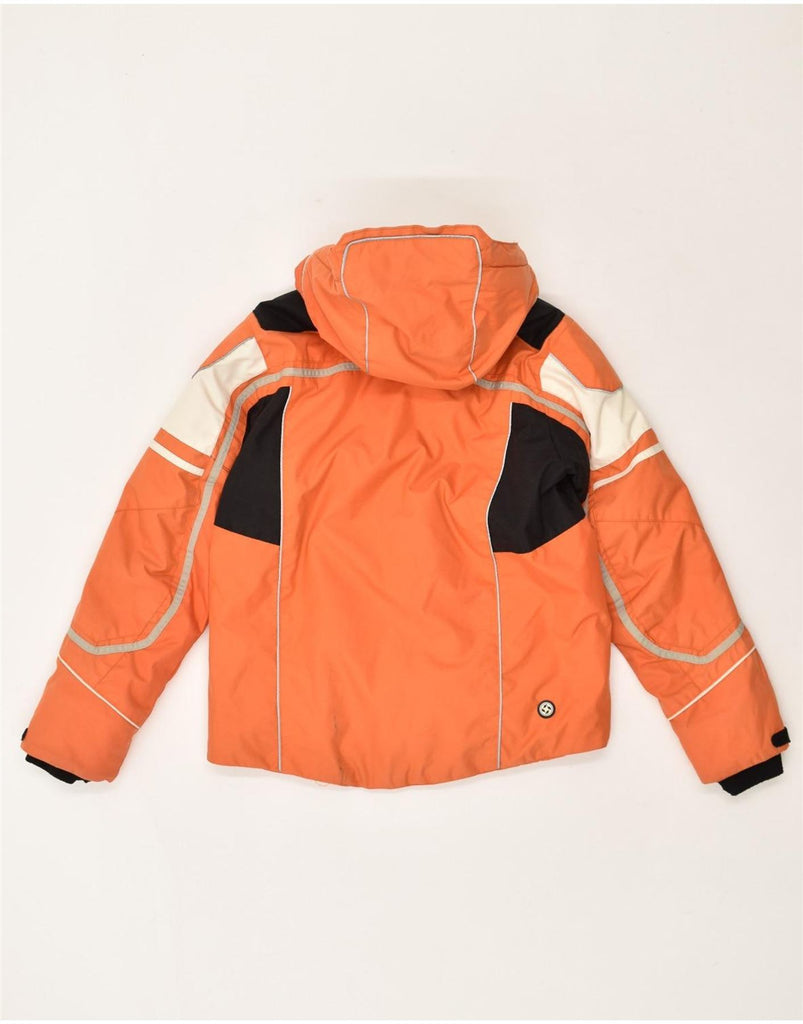 COLMAR Womens Hooded Windbreaker Jacket EU 36 Small Orange Colourblock | Vintage Colmar | Thrift | Second-Hand Colmar | Used Clothing | Messina Hembry 