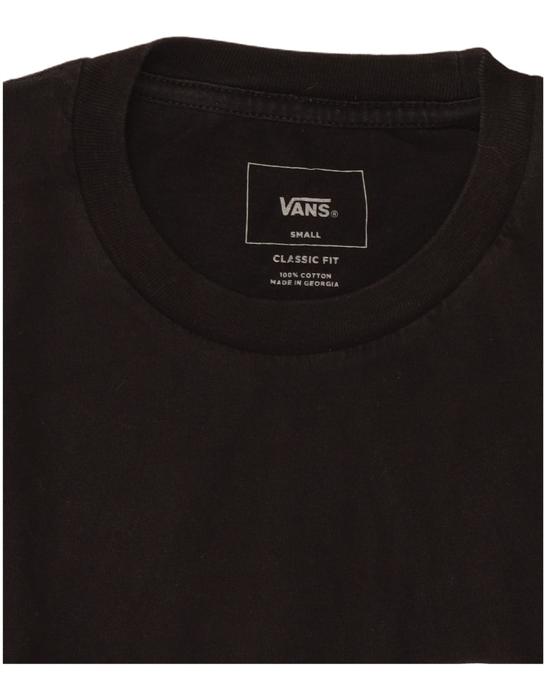 VANS Mens Classic Fit Graphic T-Shirt Top Small Black Cotton