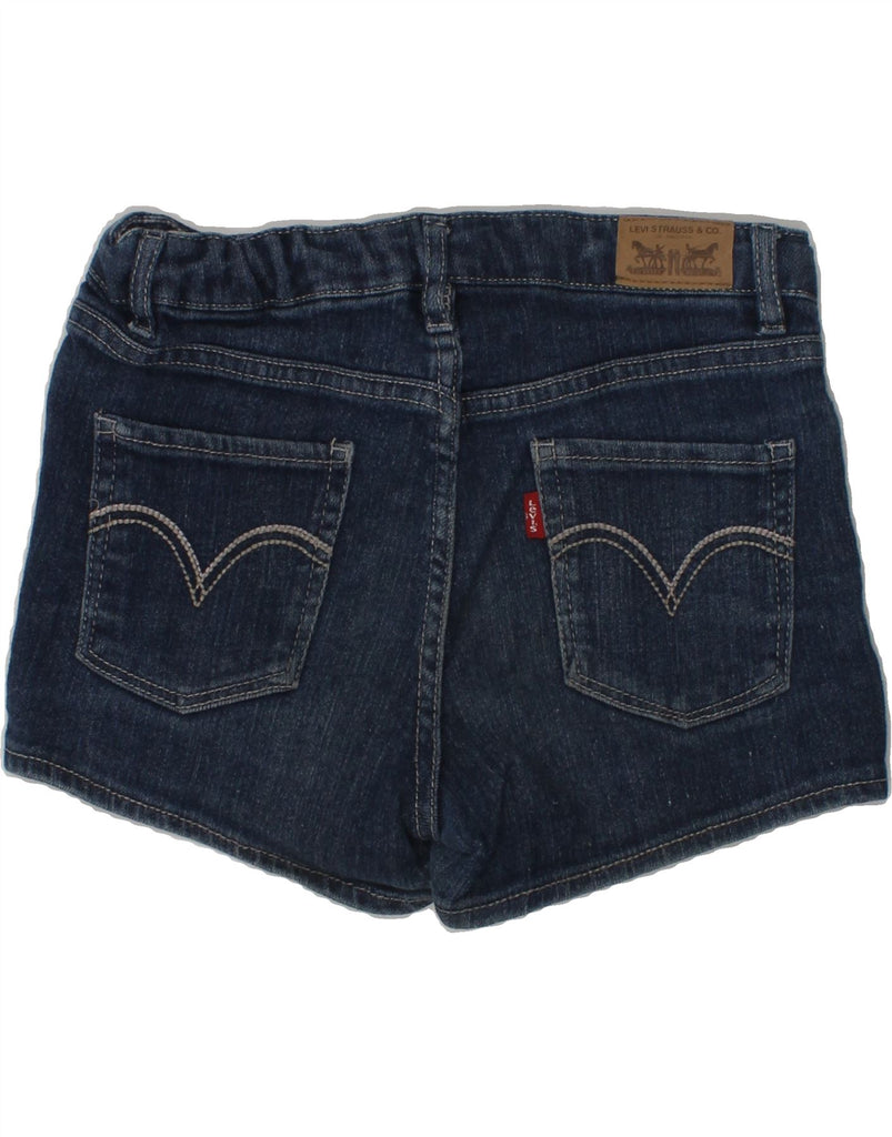 LEVI'S Girls Shorty Graphic Denim Shorts 9-10 Years W26 Navy Blue Spotted | Vintage Levi's | Thrift | Second-Hand Levi's | Used Clothing | Messina Hembry 