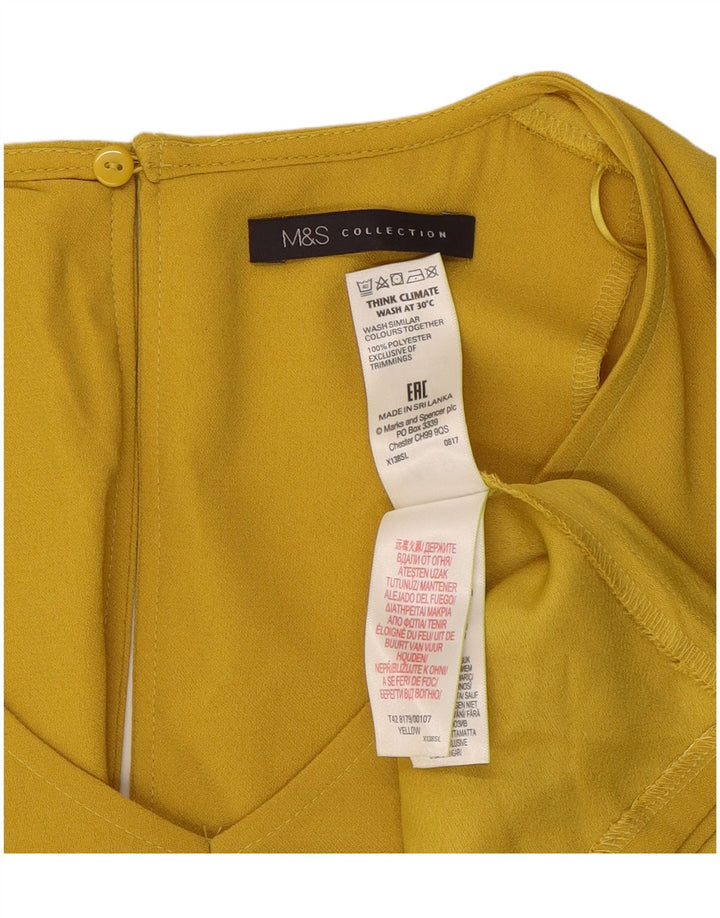 Marks & Spencer Womens A-Line Dress UK 12 Medium  Yellow Polyester