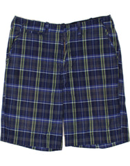 NAUTICA Mens Chino Shorts W40 XL Navy Blue Check Cotton