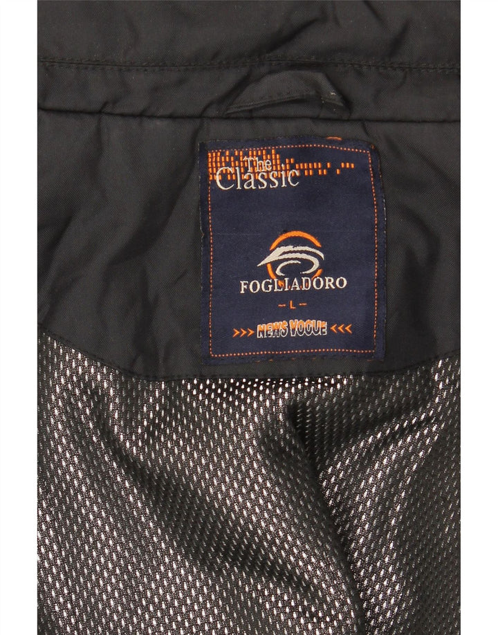 FOGLIADORO Mens Bomber Jacket UK 40 Large Black
