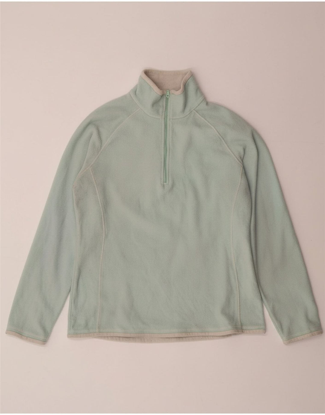 MOUNTAIN WAREHOUSE Womens Zip Neck Fleece Jumper UK 12 Medium Green