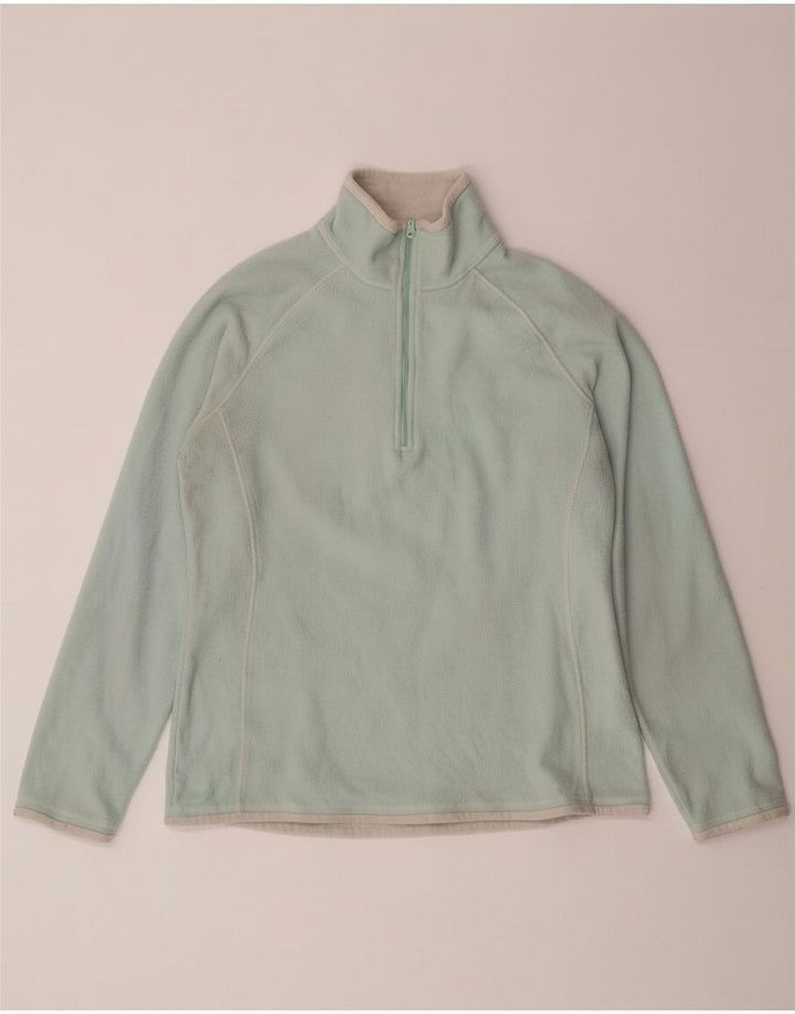 MOUNTAIN WAREHOUSE Womens Zip Neck Fleece Jumper UK 12 Medium Green