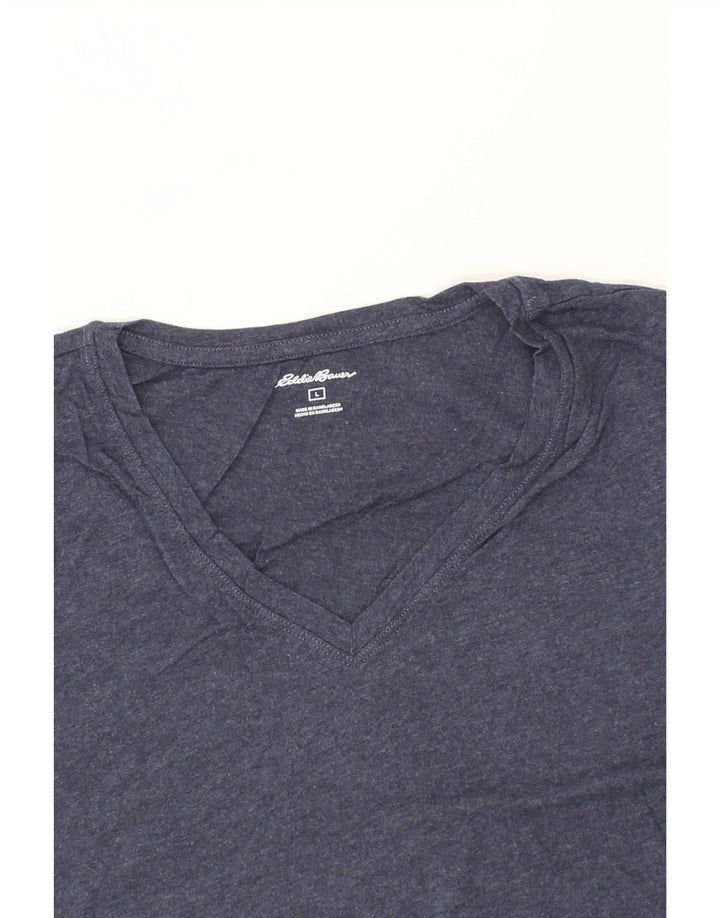 EDDIE BAUER Womens T-Shirt Top UK 14 Large Navy Blue Vintage Eddie Bauer and Second-Hand Eddie Bauer from Messina Hembry 