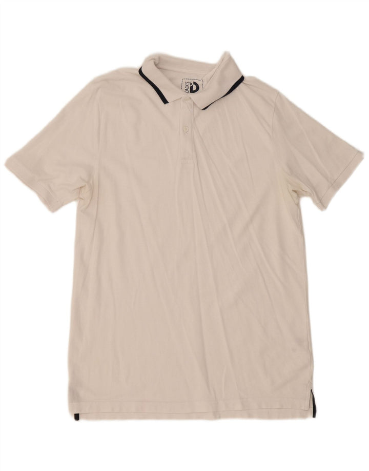 Dack's Mens Polo Shirt Large White Cotton
