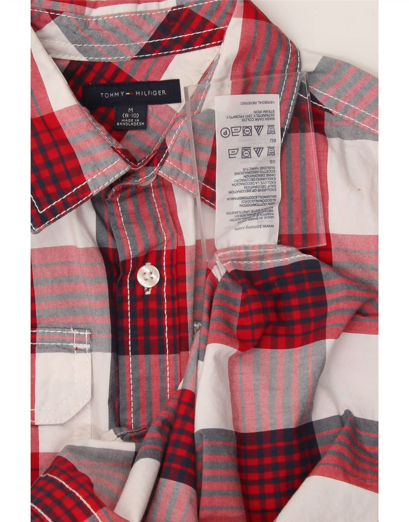 TOMMY HILFIGER Boys Shirt 8-9 Years Medium Red Check Cotton Vintage Tommy Hilfiger and Second-Hand Tommy Hilfiger from Messina Hembry 