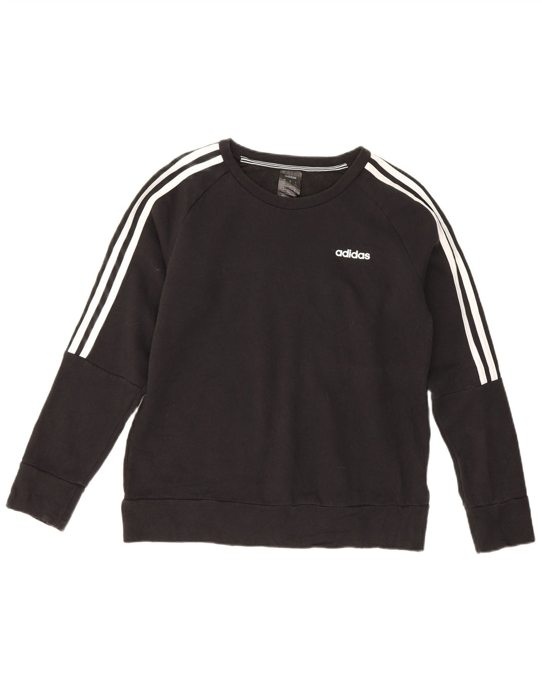 Adidas Womens Sweatshirt Jumper UK 12/14 Medium Black Cotton