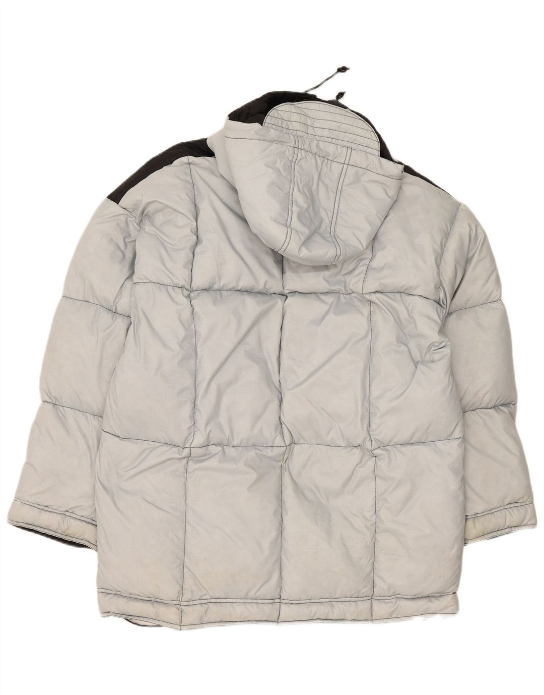 Vintage Mens Hooded Loose Fit Ski Jacket EU 48 Medium Grey Polyamide