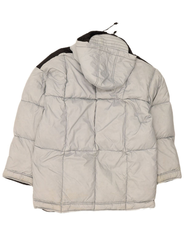 Vintage Mens Hooded Loose Fit Ski Jacket EU 48 Medium Grey Polyamide