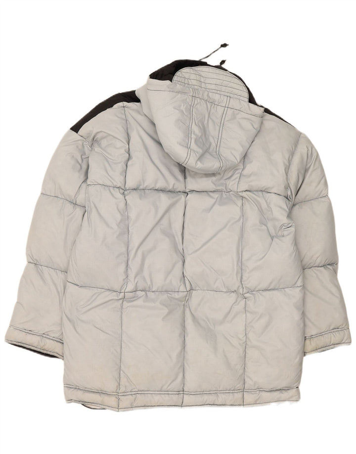 Vintage Mens Hooded Loose Fit Ski Jacket EU 48 Medium Grey Polyamide