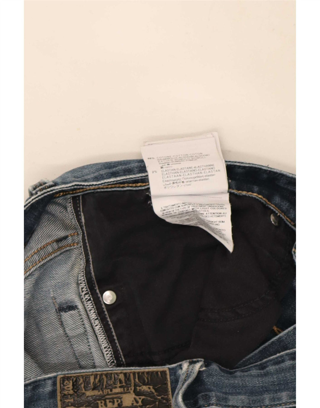 Replay Mens Slim Jeans W32 L32 Blue Cotton