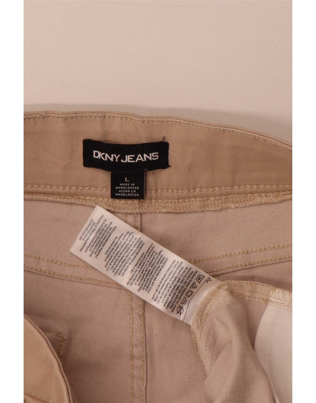 Dkny Womens Casual Shorts Large W34 Beige Cotton