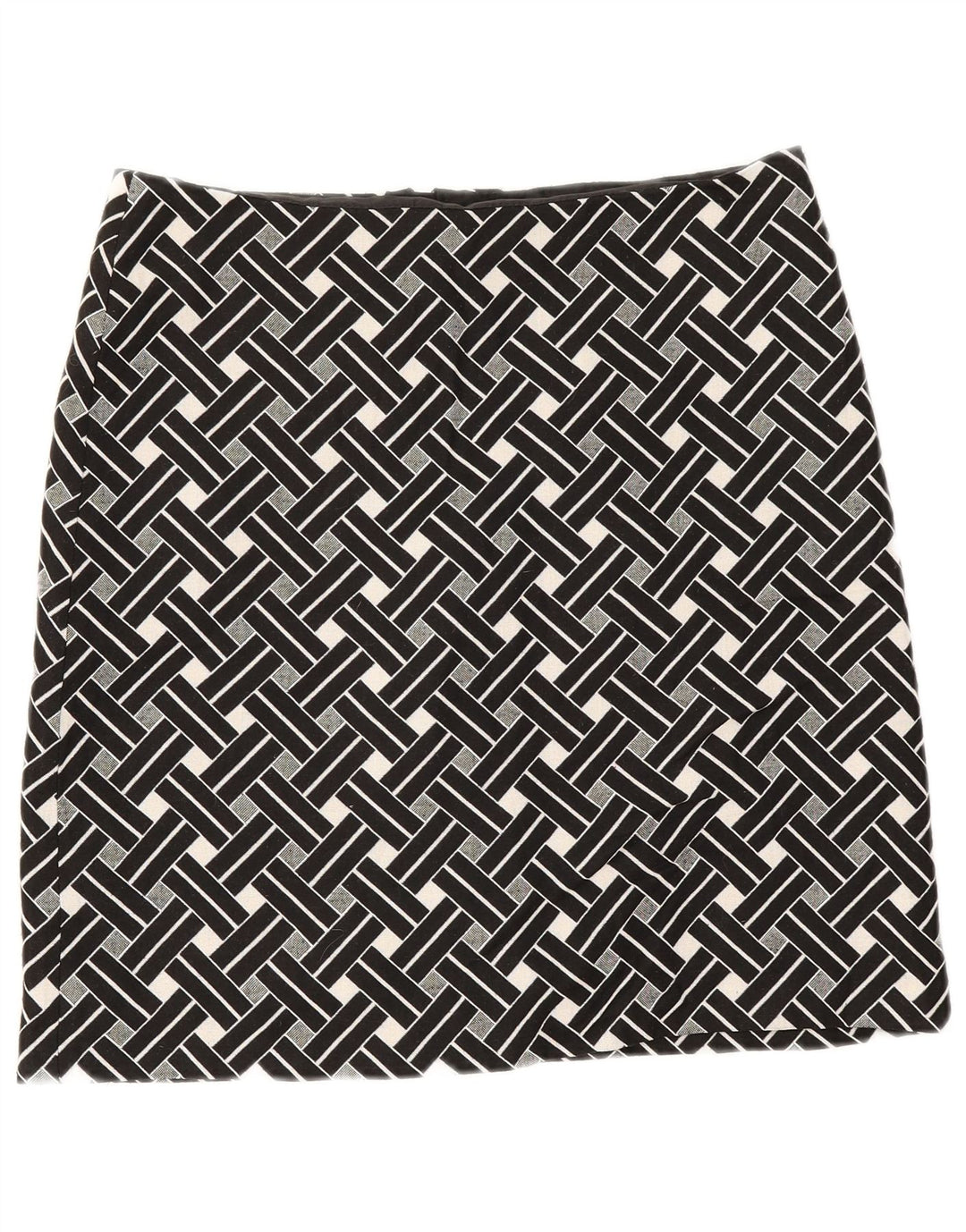 Marks & Spencer Womens Straight Skirt UK 12 Medium W32 Black Geometric