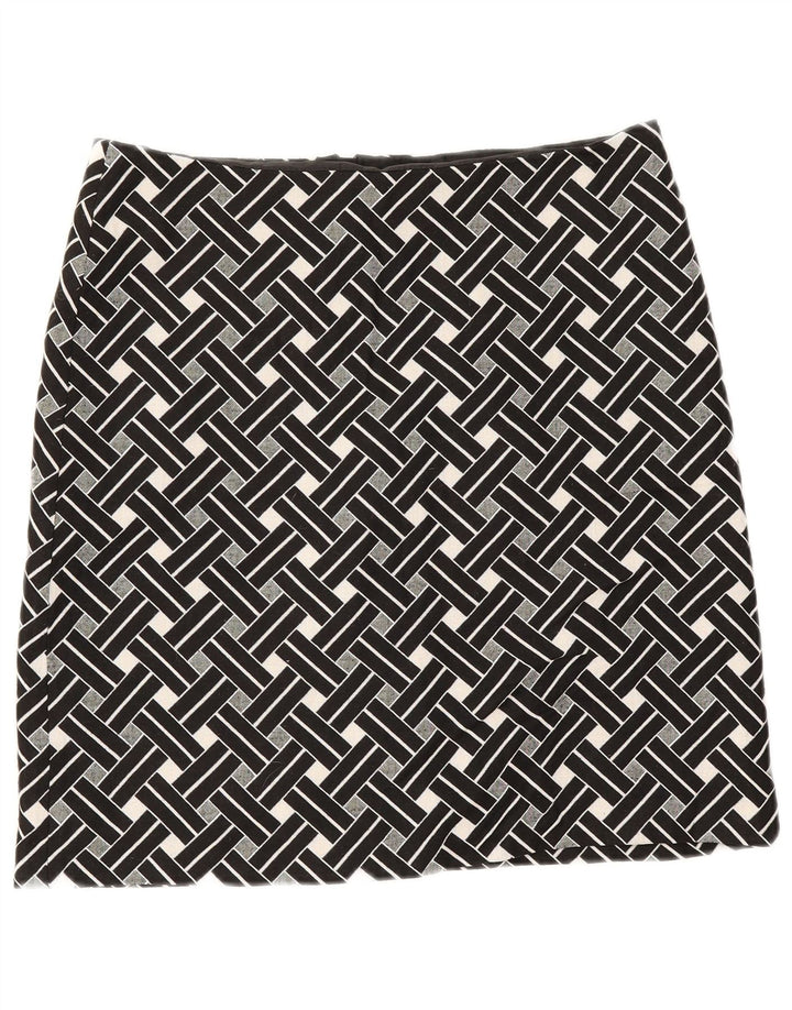 Marks & Spencer Womens Straight Skirt UK 12 Medium W32 Black Geometric