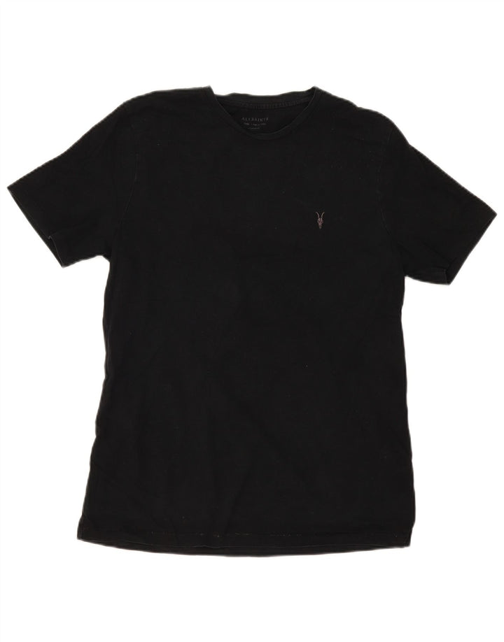 All Saints Mens Regular Fit T-Shirt Top Large Black Cotton