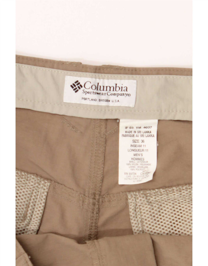 Columbia Mens Cargo Shorts W36 Large Brown Nylon