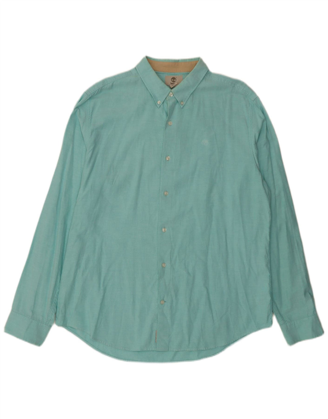 Timberland Mens Slim Fit Shirt XL Turquoise Cotton
