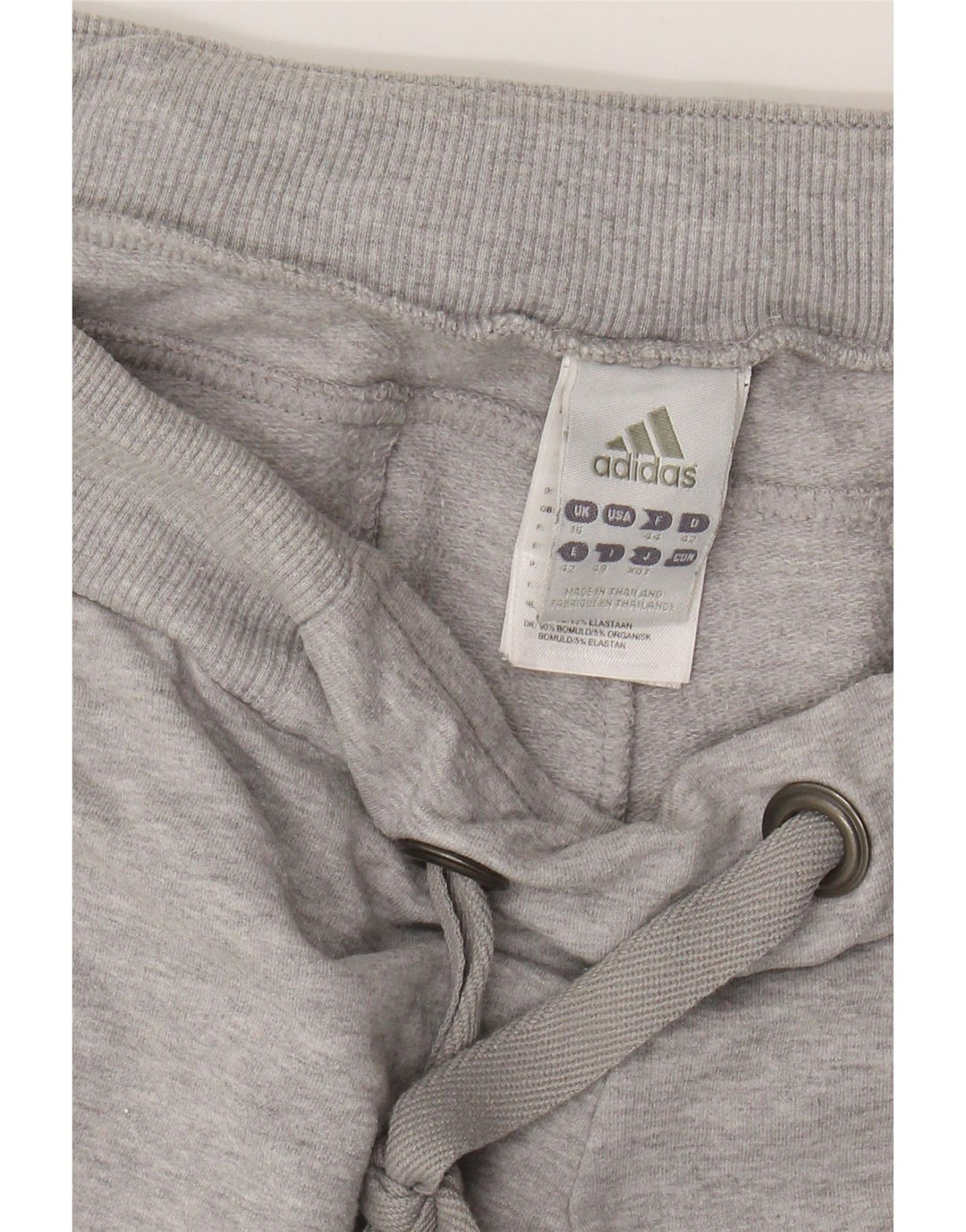 ADIDAS Womens Tracksuit Trousers Joggers UK 16 Large Grey Flecked Cotton