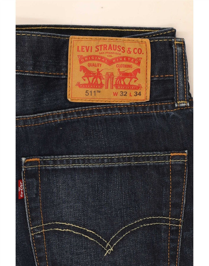 Levi's Mens 511 Slim Jeans W32 L34 Navy Blue Cotton