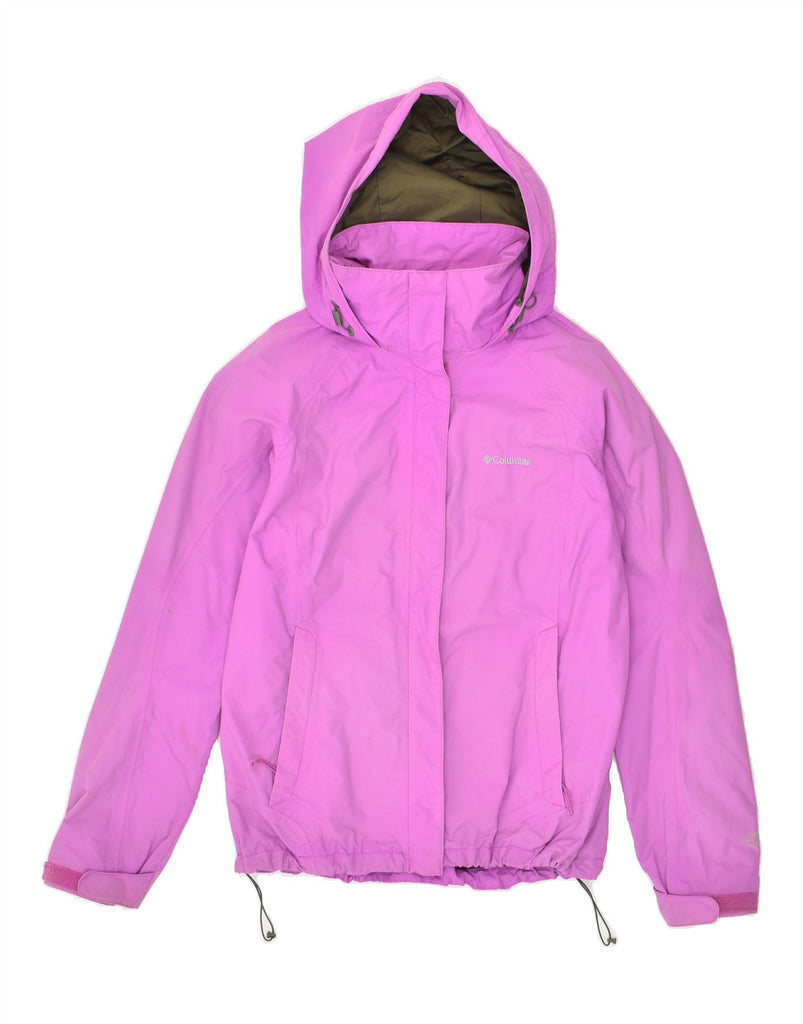 COLUMBIA Womens Hooded Rain Jacket UK 14 Medium Purple Nylon | Vintage Columbia | Thrift | Second-Hand Columbia | Used Clothing | Messina Hembry 