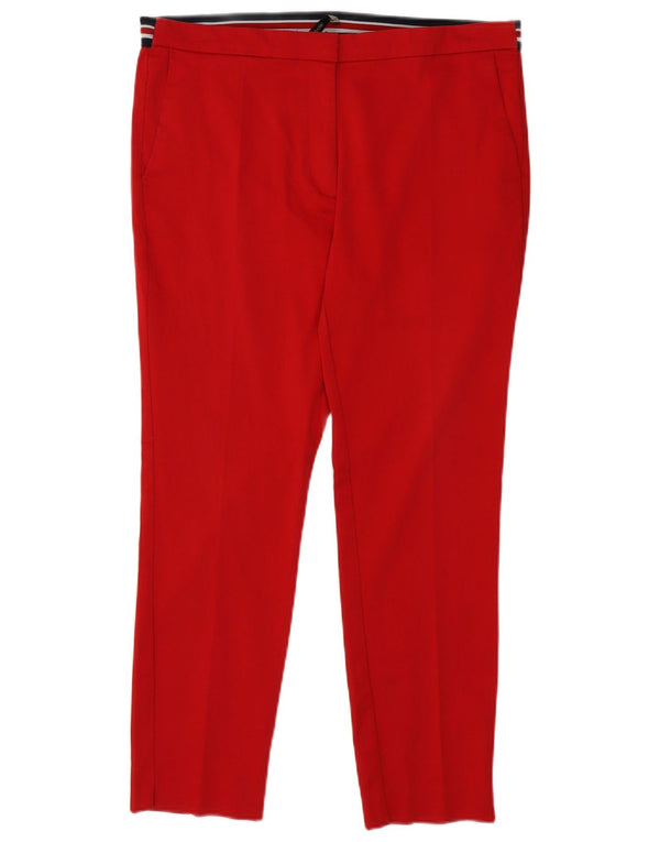 Zara Womens Slim Chino Trousers XL W32 L27 Red