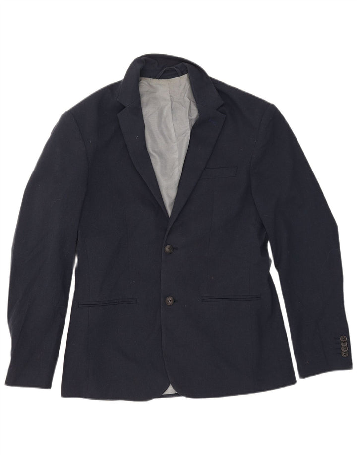 Jack & Jones Mens 2 Button Blazer Jacket IT 52 XL Navy Blue Polyester
