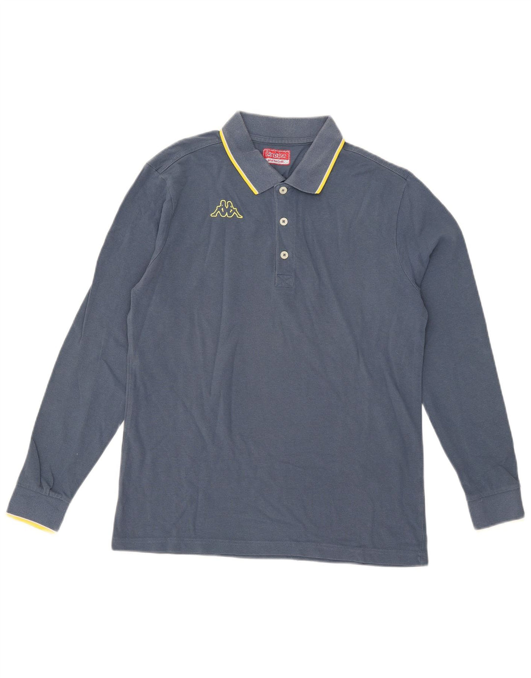 Kappa Mens Long Sleeve Polo Shirt Medium Blue