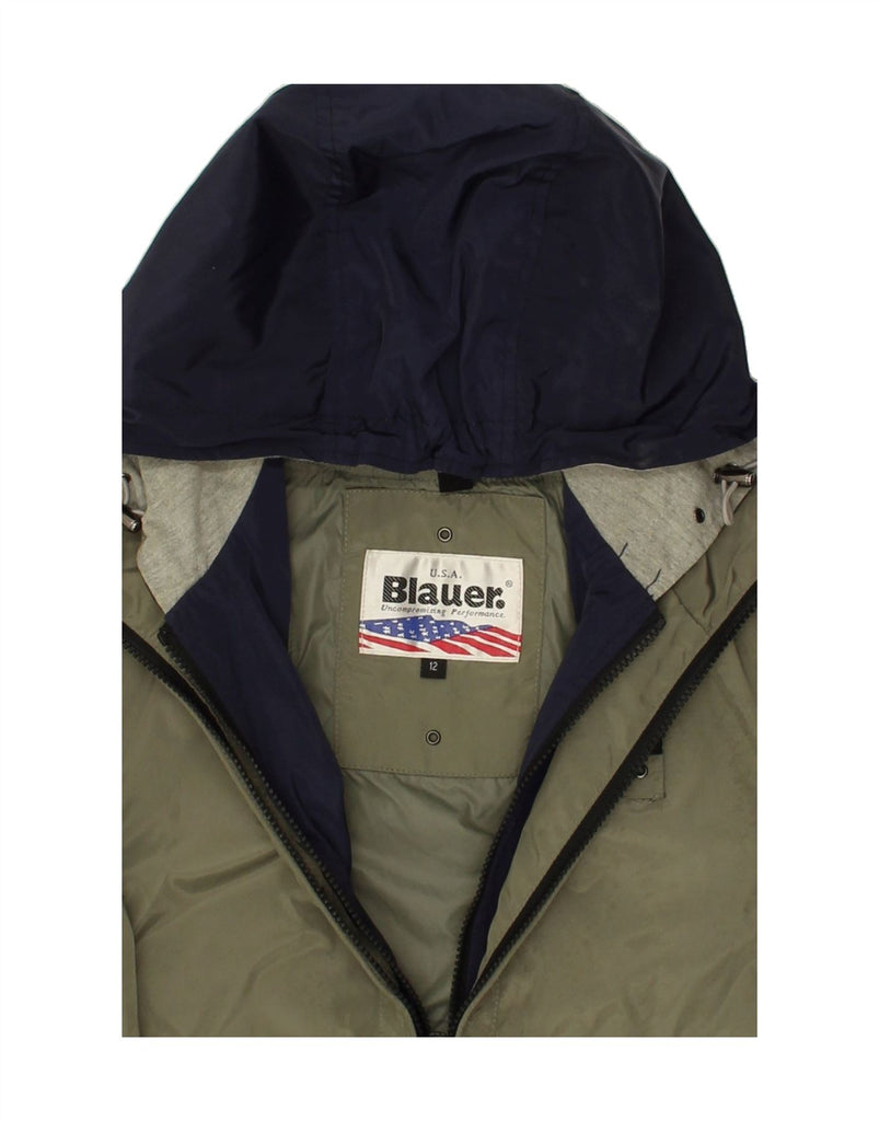 BLAUER Boys Hooded Bomber Jacket 11-12 Years Khaki Vintage Blauer and Second-Hand Blauer from Messina Hembry 