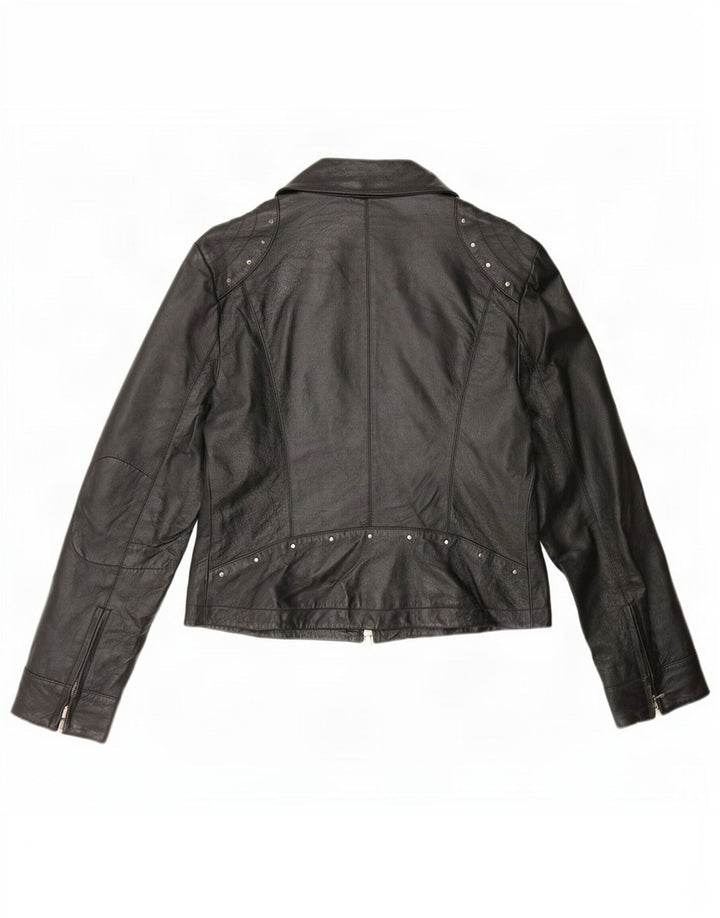 Vintage Womens Leather Jacket IT 46 Large Black