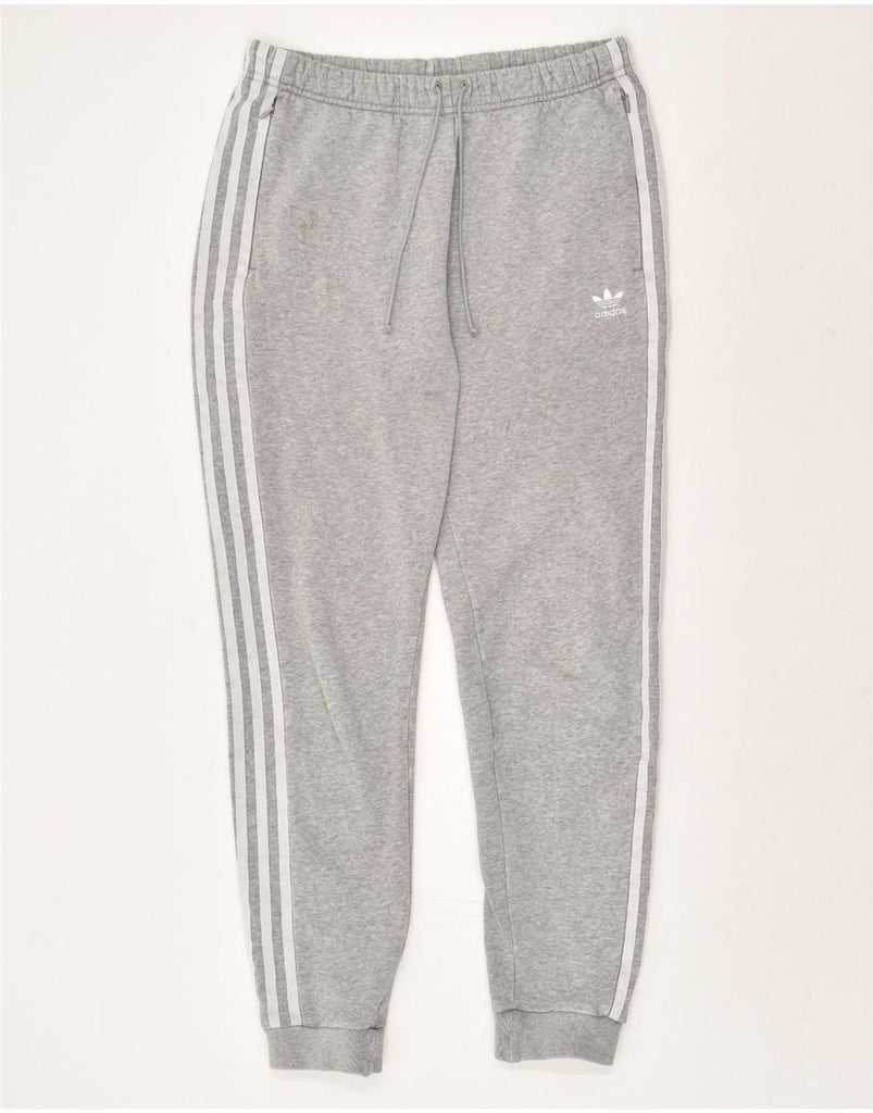 ADIDAS Womens Tracksuit Trousers Joggers UK 12 Medium Grey Cotton | Vintage Adidas | Thrift | Second-Hand Adidas | Used Clothing | Messina Hembry 