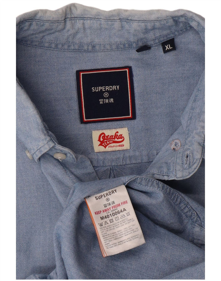 Superdry Mens Shirt XL Blue Cotton