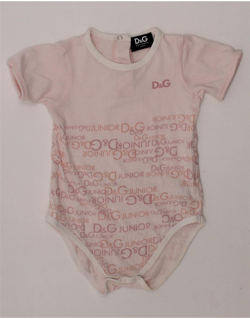 DOLCE & GABBANA Baby Girls Graphic Bodysuit 9-12 Months Pink Vintage Dolce & Gabbana and Second-Hand Dolce & Gabbana from Messina Hembry 