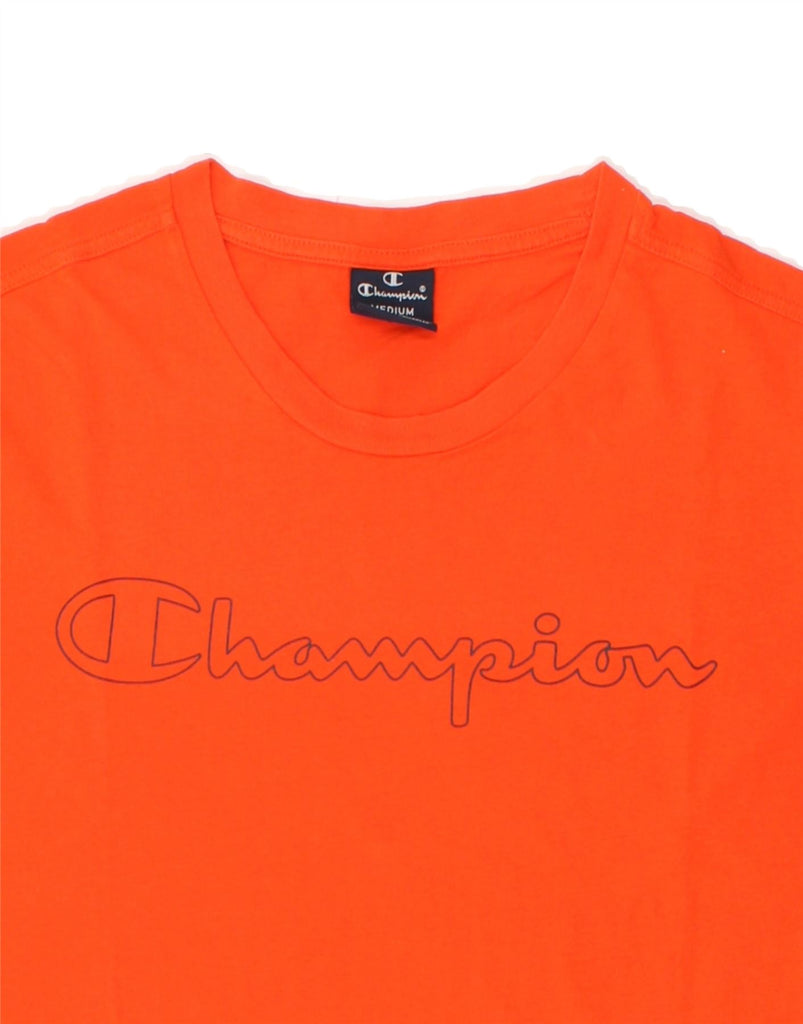 CHAMPION Mens Graphic T-Shirt Top Medium Orange Cotton Vintage Champion and Second-Hand Champion from Messina Hembry 