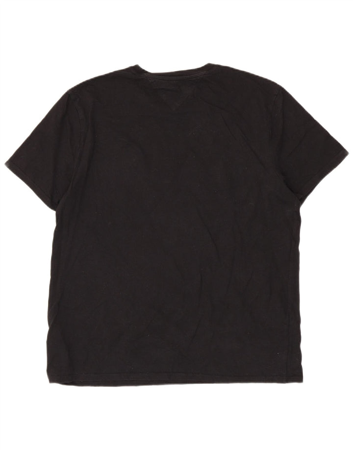 Tommy Hilfiger Mens T-Shirt Top Large Black Cotton