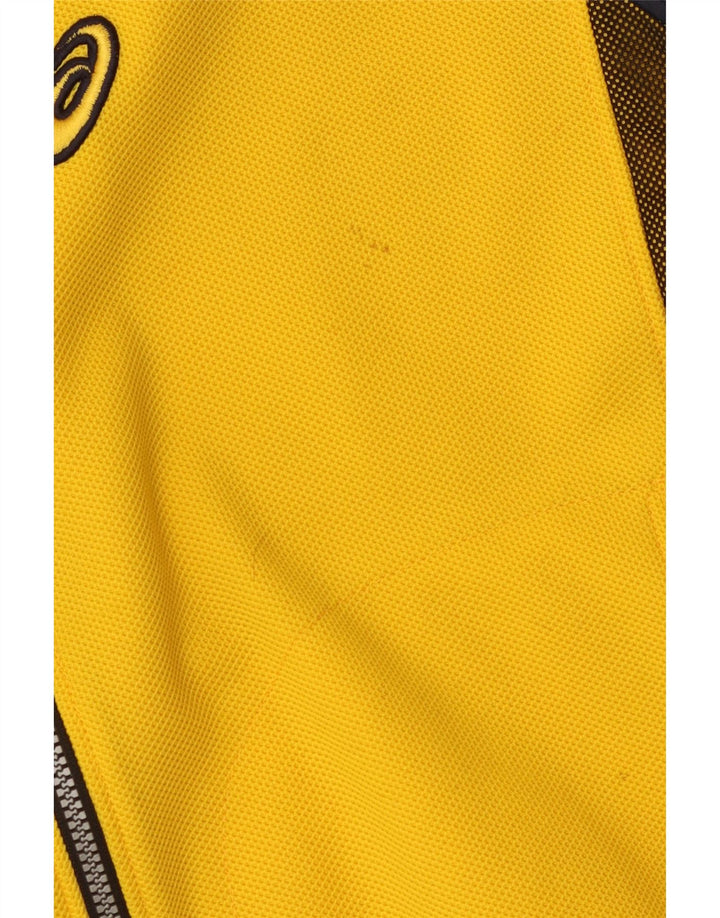 Asics Mens Graphic Tracksuit Top Jacket Large Yellow Colourblock