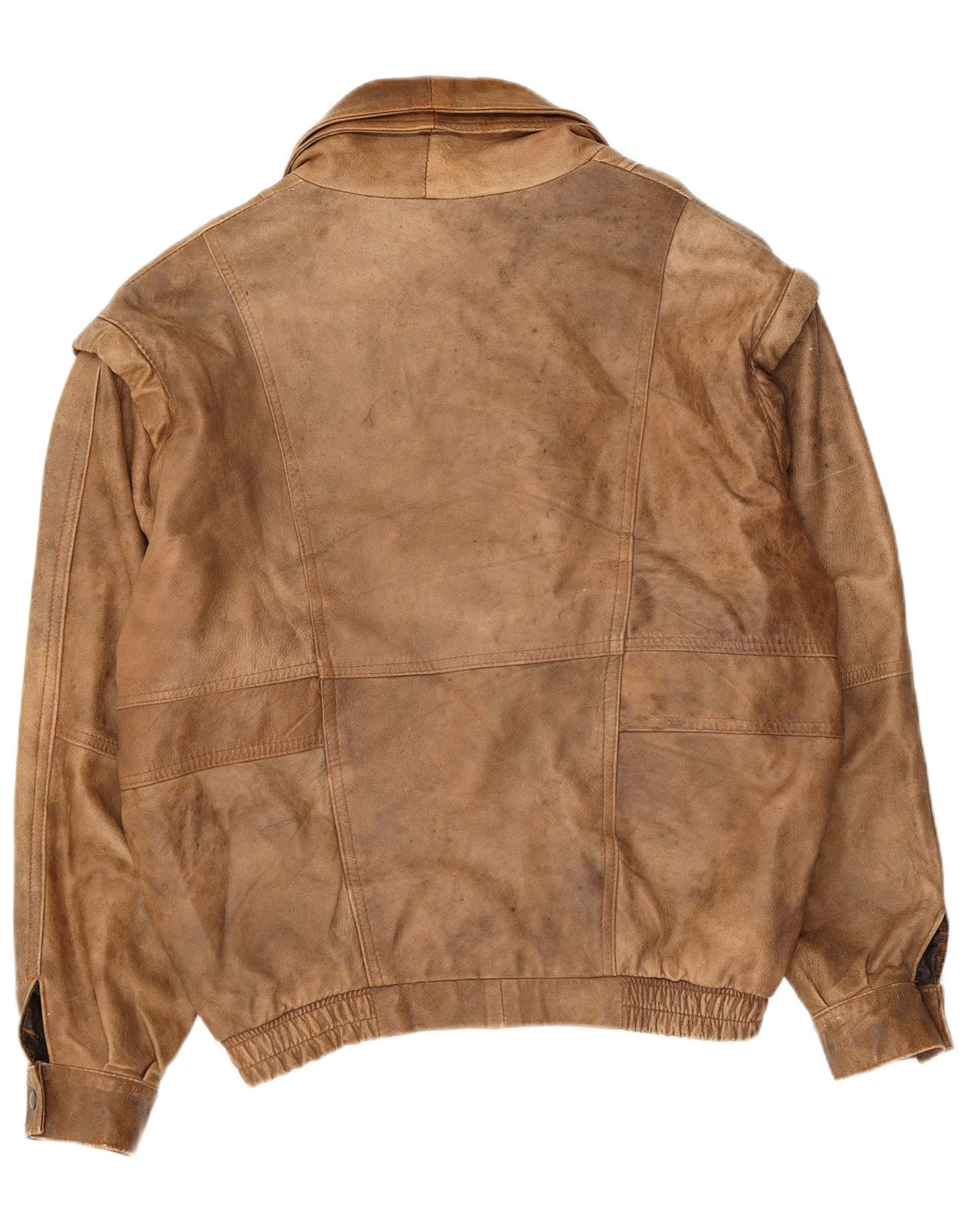 Vintage Mens Leather Jacket UK 40 Large Beige