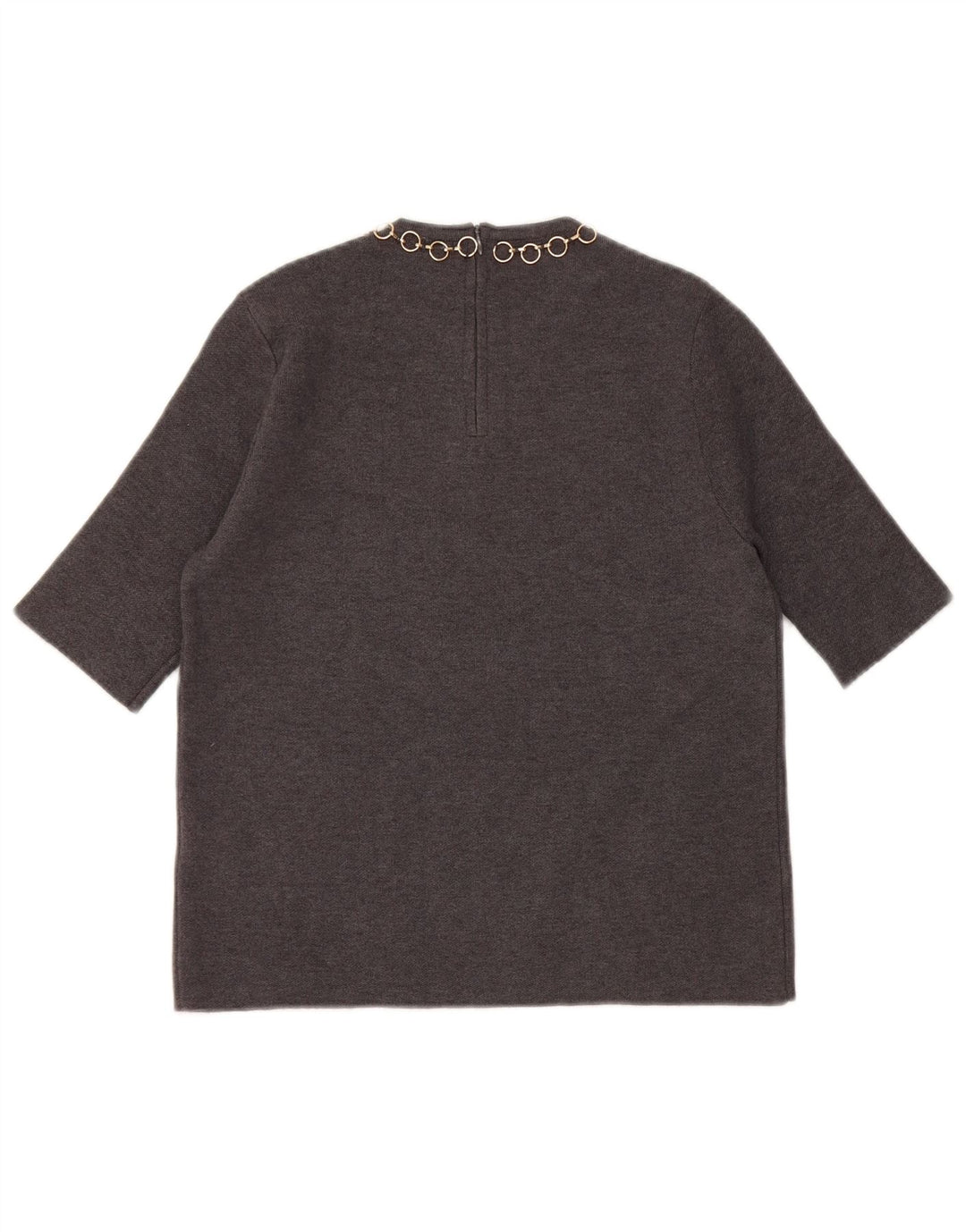 Zara Womens Crop Blouse Top UK 10 Small Grey Viscose