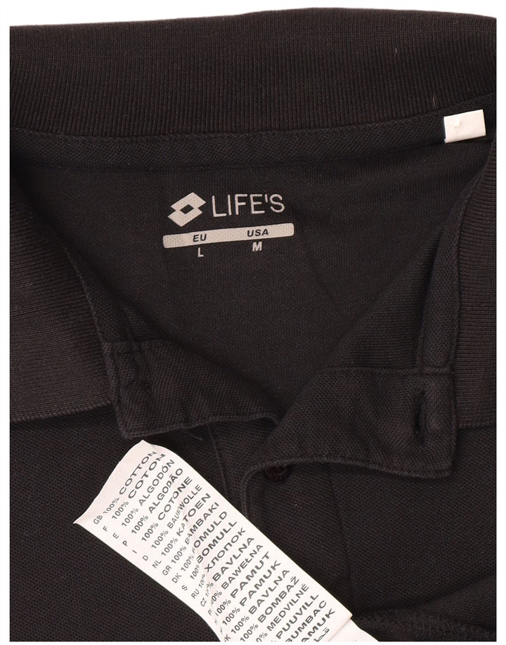 Lotto Mens Polo Shirt Large Black Cotton