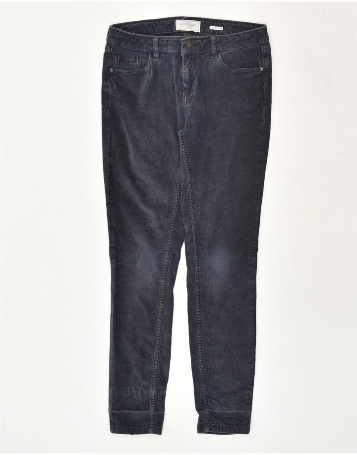 FAT FACE Womens Skinny Corduroy Trousers UK 10 Small W28 L27 Navy Blue | Vintage Fat Face | Thrift | Second-Hand Fat Face | Used Clothing | Messina Hembry 