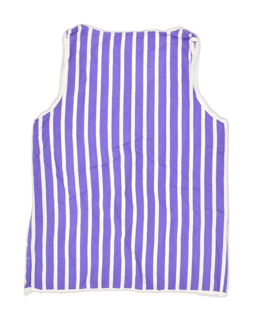 ERNESTO Womens Vest Top UK 14 Large Purple Striped Cotton | Vintage Ernesto | Thrift | Second-Hand Ernesto | Used Clothing | Messina Hembry 