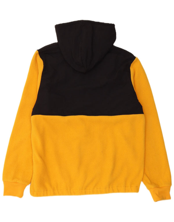 Fila Mens Graphic Hooded Fleece Jumper Medium Yellow Colourblock Polyester