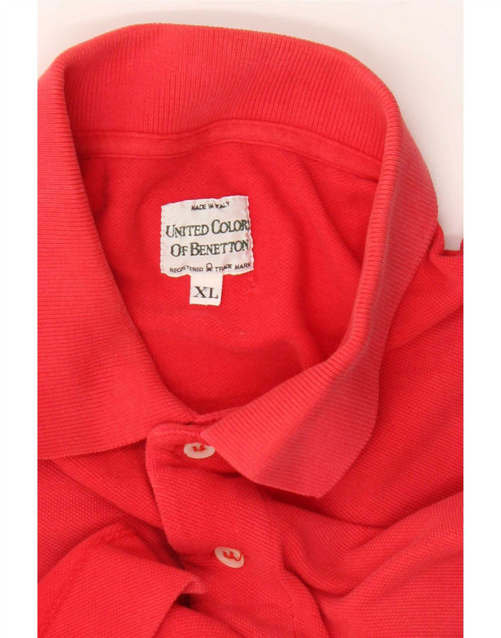 Benetton Mens Polo Shirt XL Red