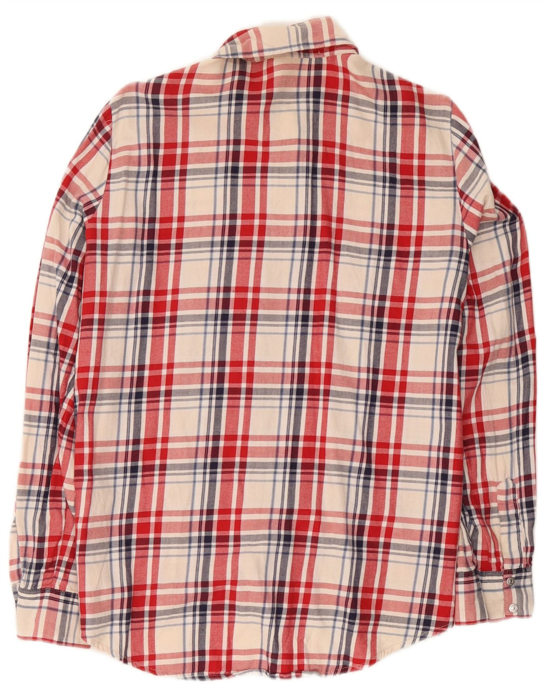 Zara Womens Flannel Shirt UK 14 Medium Red Plaid Cotton