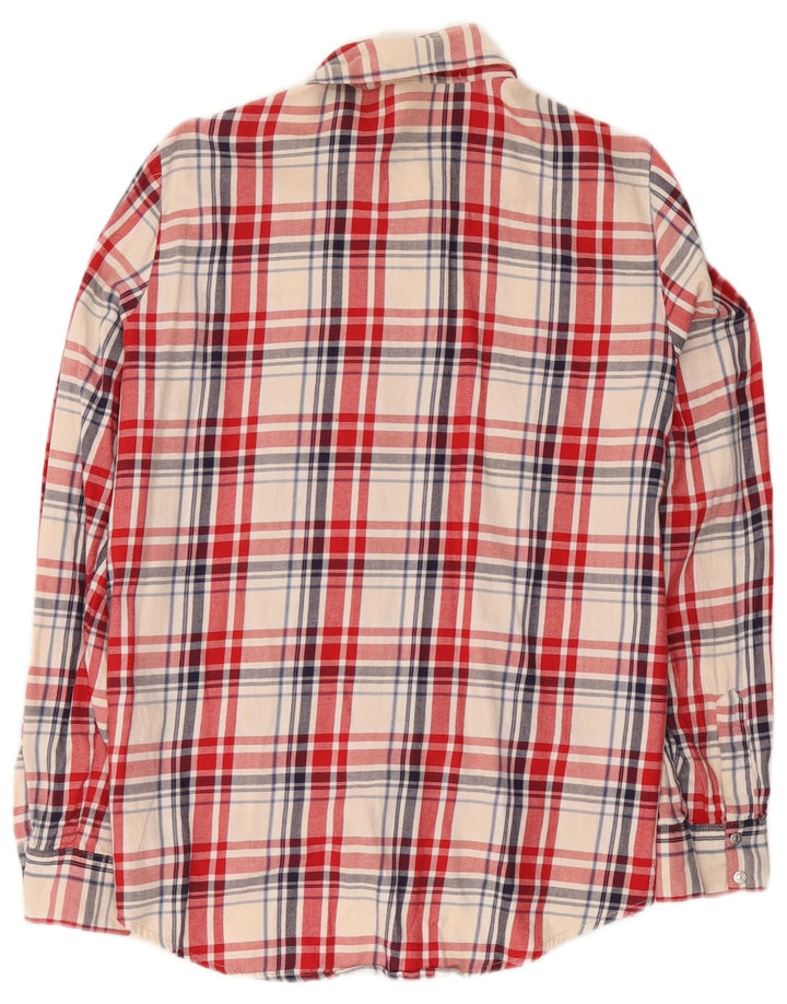 Zara Womens Flannel Shirt UK 14 Medium Red Plaid Cotton