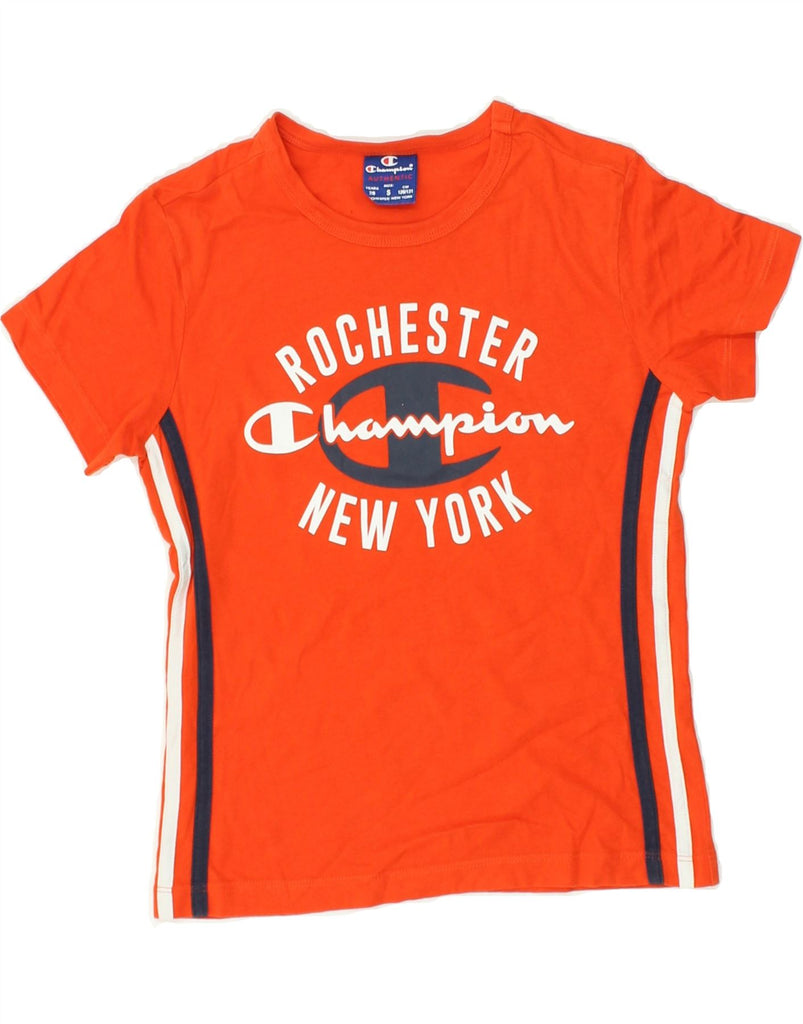 CHAMPION Boys Graphic T-Shirt Top 7-8 Years Small Orange | Vintage Champion | Thrift | Second-Hand Champion | Used Clothing | Messina Hembry 