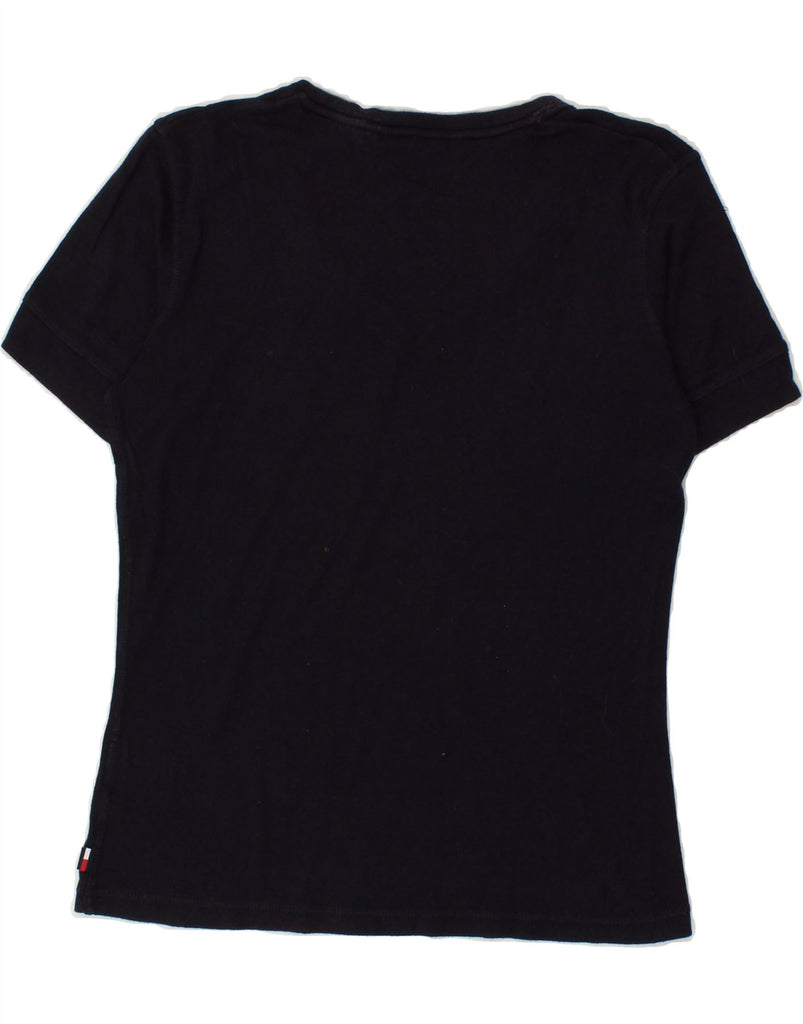 TOMMY HILFIGER Womens T-Shirt Top UK 12 Medium Black Cotton | Vintage Tommy Hilfiger | Thrift | Second-Hand Tommy Hilfiger | Used Clothing | Messina Hembry 