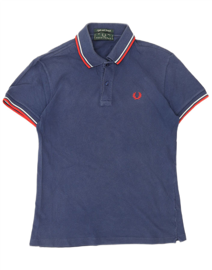 FRED PERRY Mens Polo Shirt Small Navy Blue Cotton