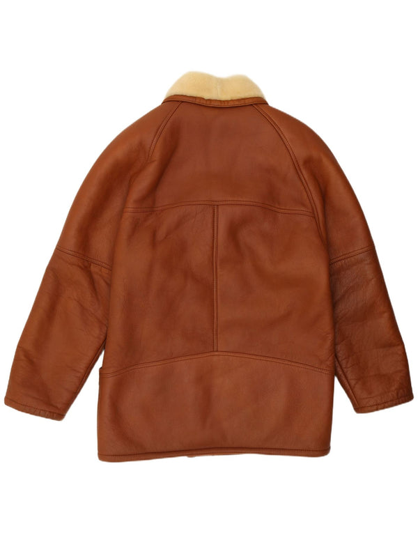 Vintage Mens Shearling Jacket IT 52 XL Brown Shearling